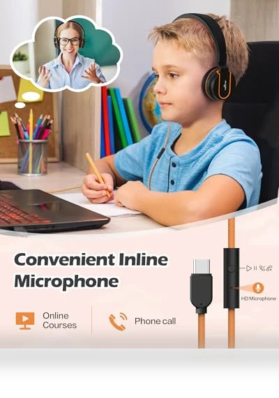 Kids Headphones with Microphone — In-Ear Headphones, AILIHEN