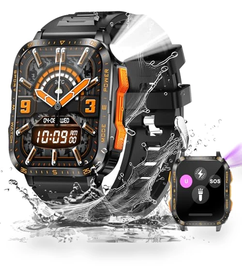 Military Smart Watch with LED Flashlight/UV Light — Smartwatches, LaNikar
