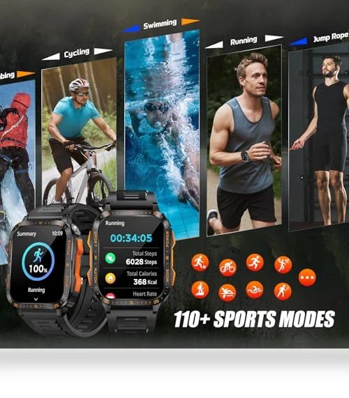 Military Smart Watch with LED Flashlight/UV Light — Smartwatches, LaNikar