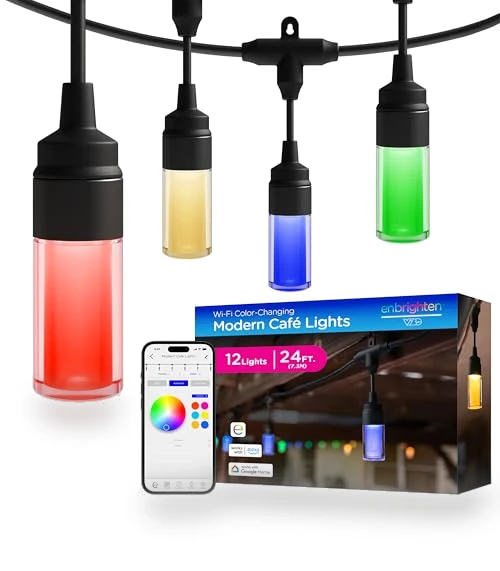 Vibe Modern Cafe Lights — String Lights, Enbrighten
