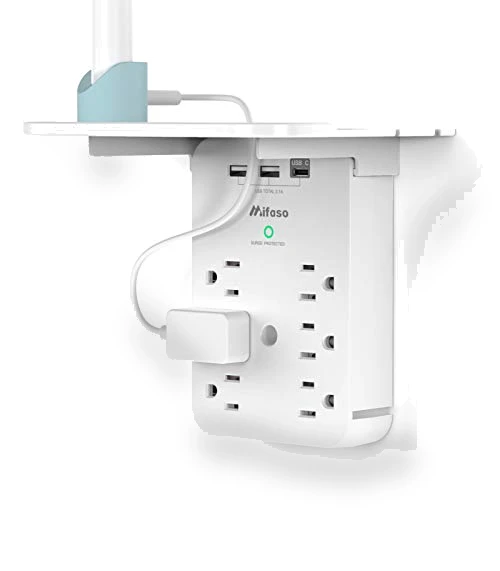 Wall Outlet Extender with Surge Protector — Multi-Outlets, mifaso
