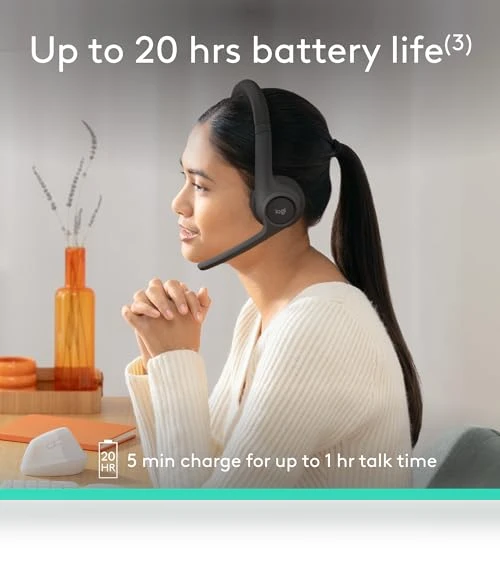 Wireless Bluetooth Headset with Noise-Canceling Microphone — Headsets, Logitech