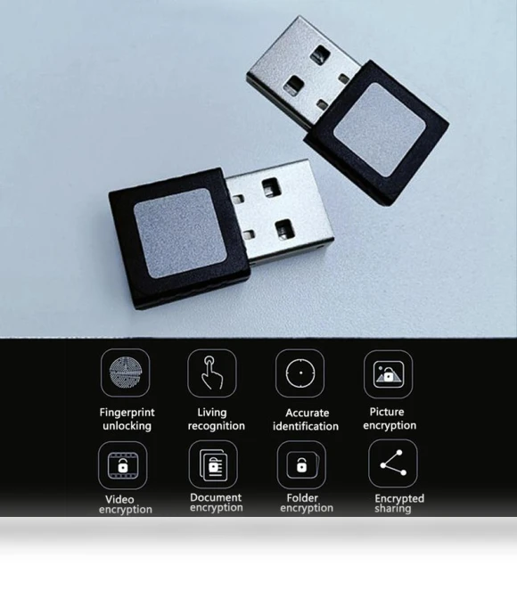 USB Fingerprint Reader — Biometric Security, WIS-long
