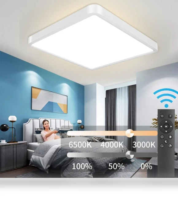 Square Modern Smart Ceiling Light — Overhead Lighting, Cosy Homes