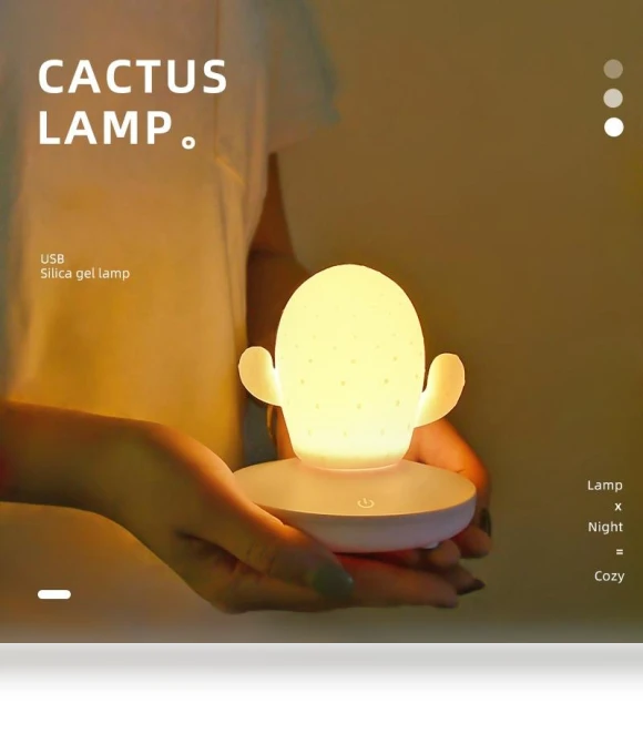 USB LED Touch Dimming Silicone Night Light Cactus — Night Lights, Lansoon Tool
