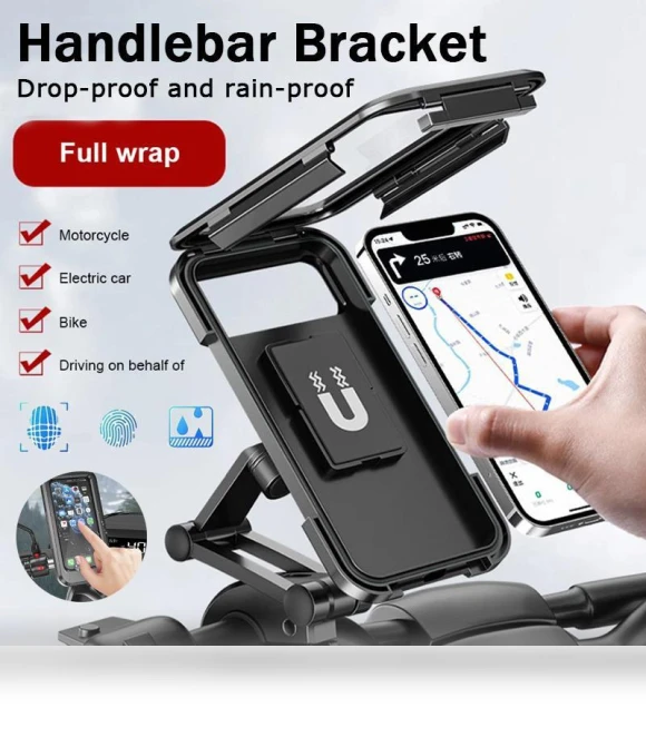 360° Adjustable Motorcycle Phone Holder — Dashboard Installation Kits, WISEUP Tool