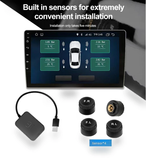 Automotive Tire Pressure Monitoring System with Mobile Display — TPMS Sensor Replacements, Auto Home Solutions