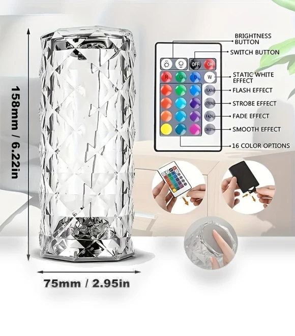 Crystal Touch Lamp — Overhead Lighting, Good Household Items