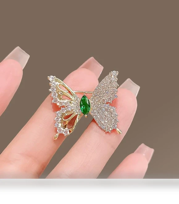Diamond Butterfly Smart Flash Brooch — Pins & Brooches, JEWEL HOME