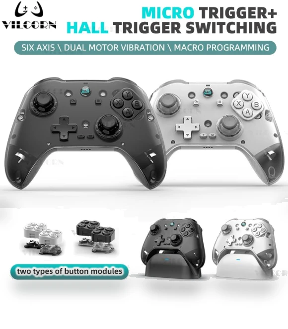 Wireless Gaming Controller with Six-Axis Gyroscope and Hall Sensor — Gaming Controllers, VILCORN