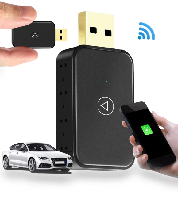 Mini USB Dongle BT WiFi 5.8G Plug and Play Wireless CarPlay Android Auto Adapter — Phone Accessories, Chic Home