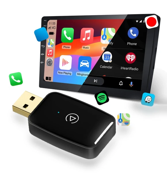 Smart AI Box BT WiFi 5.8G Wireless CarPlay Android Auto Adapter — Car Accessories & Gadgets, Chic Home