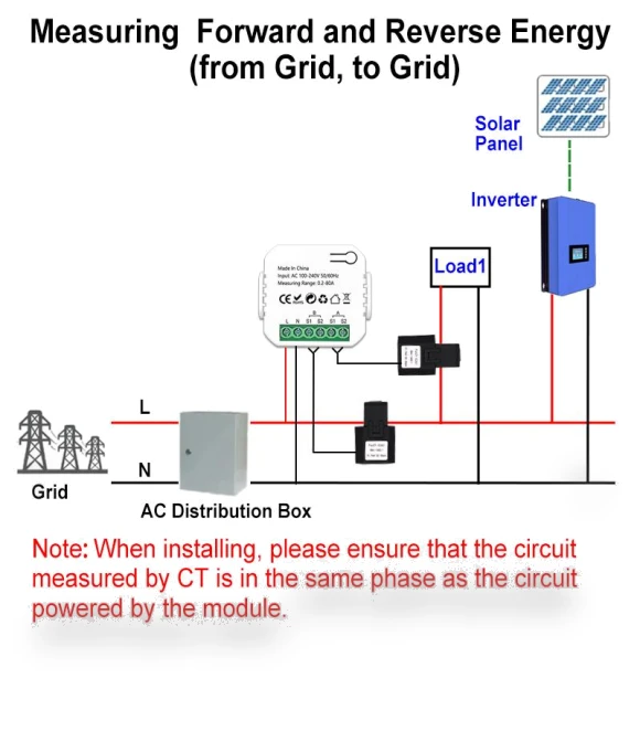 Smart 2 Way WiFi Energy Meter — Energy Measurement Tools, Tuya