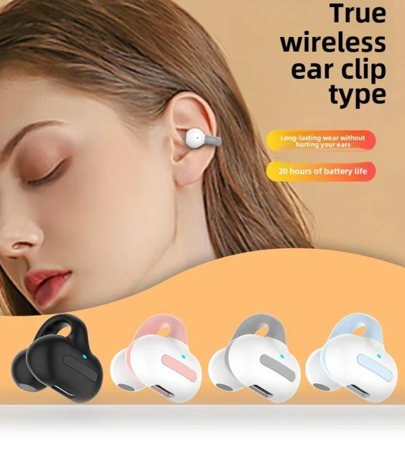 Bluetooth Headphones with Ear Clip — Headsets, QUEED