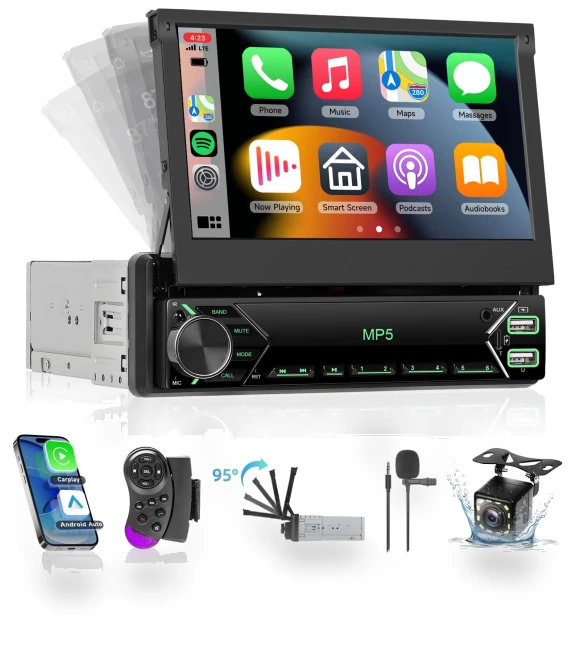 1DIN Car Audio System with Touch Screen — Stereo Receivers, Kayomart