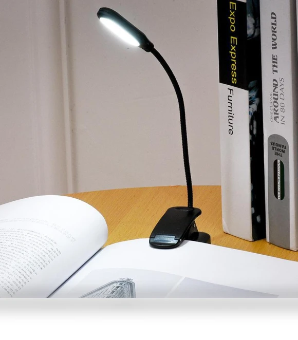 LED Reading Light with USB Charging and Clip Mount — Reading Lights, AI Supermarket
