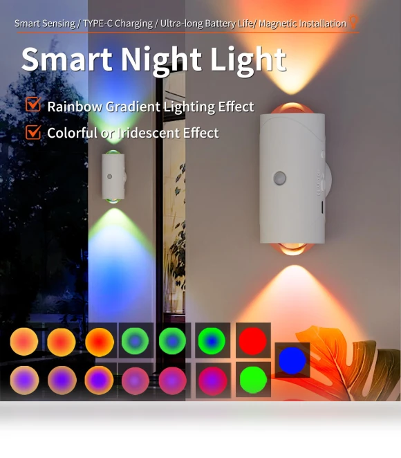Rechargeable Atmospheric Wall Light — Night Lights, Chic Home