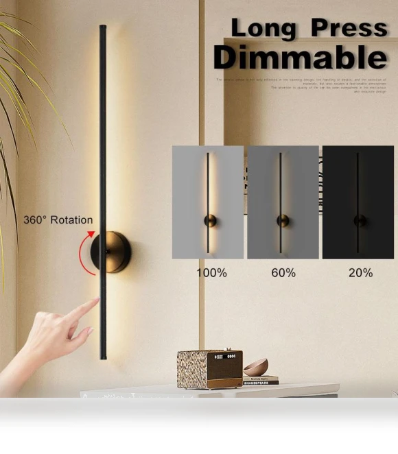 Touch Switch Dimmable LED Wall Light — Overhead Lighting, Chic Home