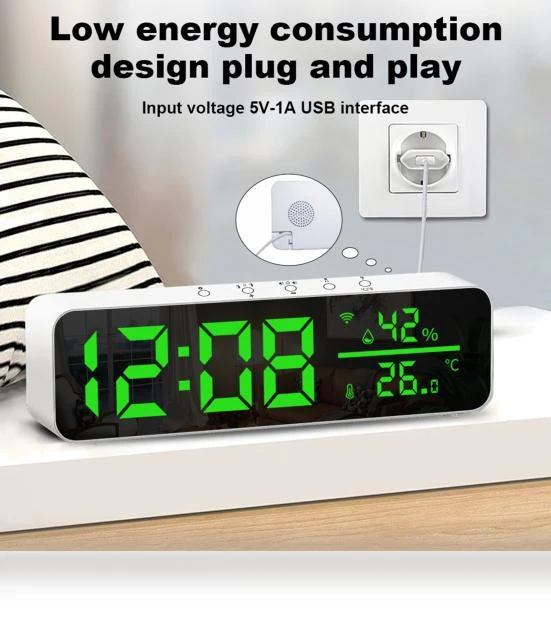 Multifunctional LED Digital Clock-Thermometer — Home Climate Control, caicaichen