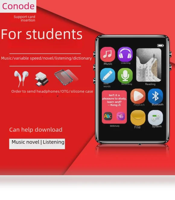 Touchscreen MP3 Bluetooth Music Player with English-Chinese Dictionary — Portable Media Players, VantaGoods