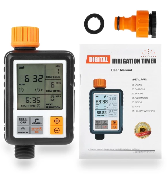 Automatic Smart LCD Display Electronic Garden Water Timer — Controllers, KONNWEI