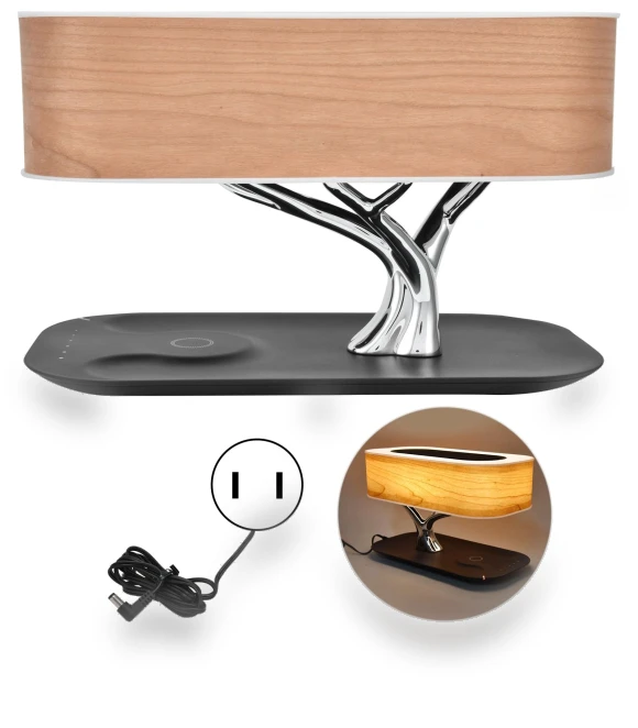 Bedside Lamp with Wireless Charging and Audio — Nightstands, KONNWEI
