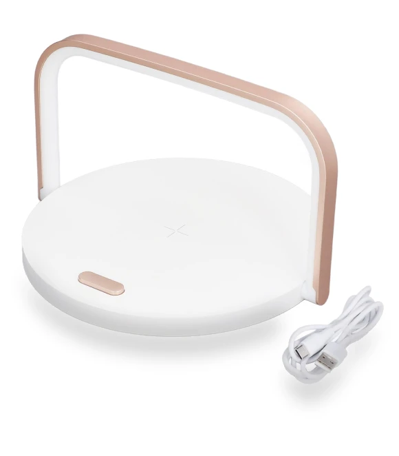 Round LED Light with Wireless Charging — Book Lights, KONNWEI