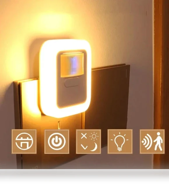 Smart LED Night Light with Motion and Sound Sensor — Night Lights, DC-HOME Textile