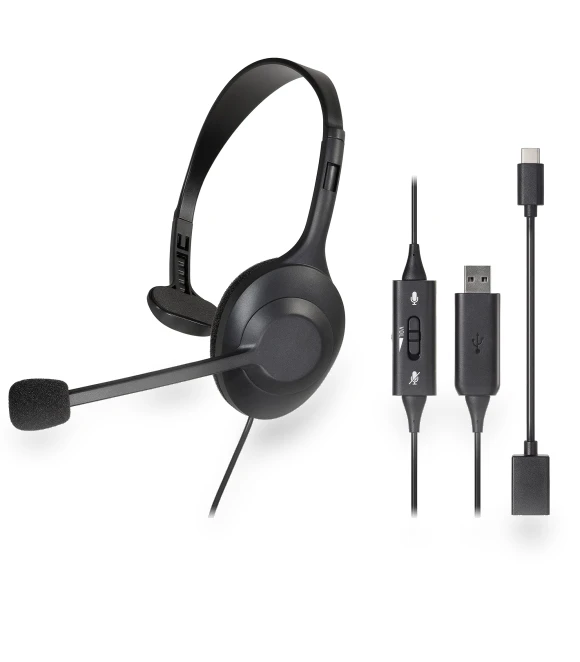 USB Mono Headset with Noise Cancelling Microphone — Microphones, Audio Technica
