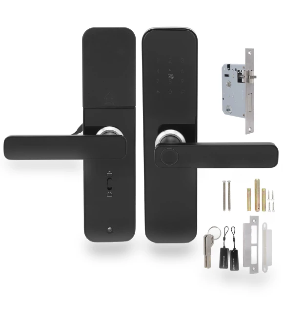 Smart Lock WiFi Handle with Fingerprint, Password, App, Key Card Unlock — Smart Home Security, GoolRC