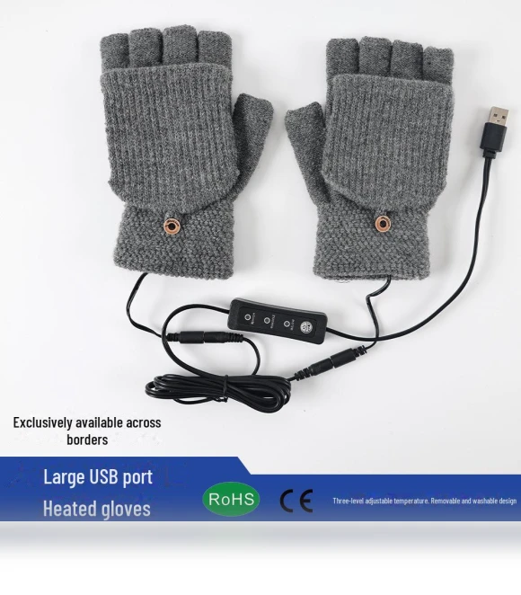 Plush Heated Fingerless Gloves — Gloves, FluxZone