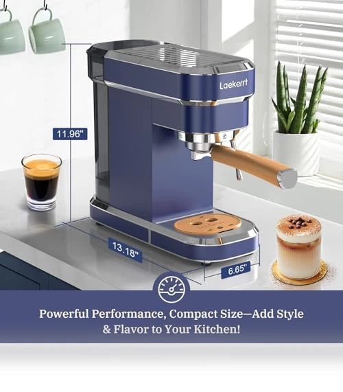 20 Bar Espresso Maker with Milk Frother Steamer — Coffee & Espresso Combos, Laekerrt