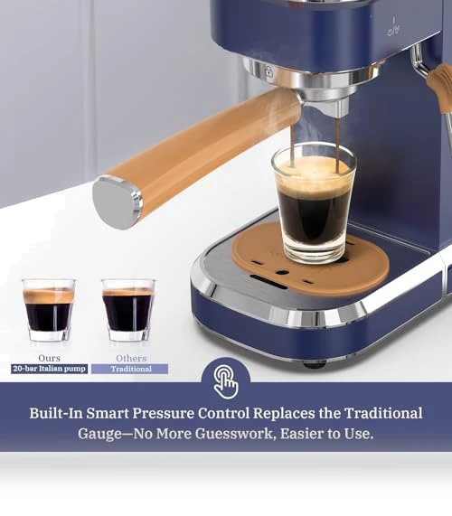 20 Bar Espresso Maker with Milk Frother Steamer — Coffee & Espresso Combos, Laekerrt