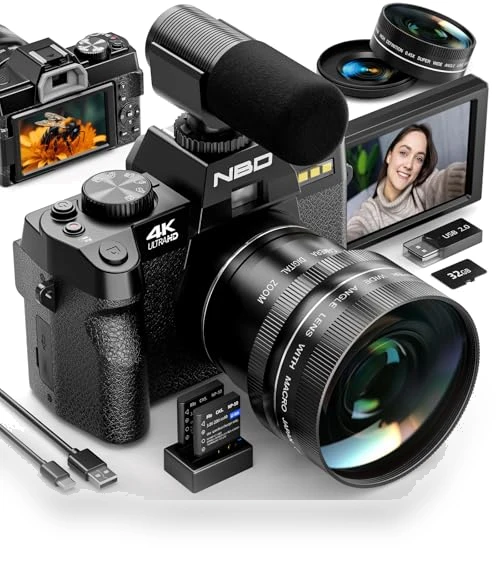 4K Vlogging Camera with Flip Screen — Compact Digital Cameras, NBD