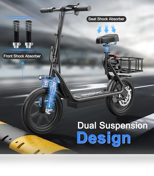Electric Scooter with Seat — Electric Self-Balancing Scooters, WERHY