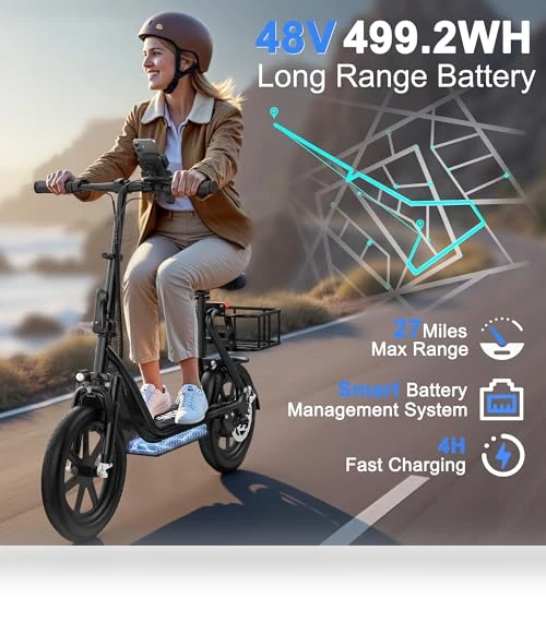 Electric Scooter with Seat — Electric Self-Balancing Scooters, WERHY