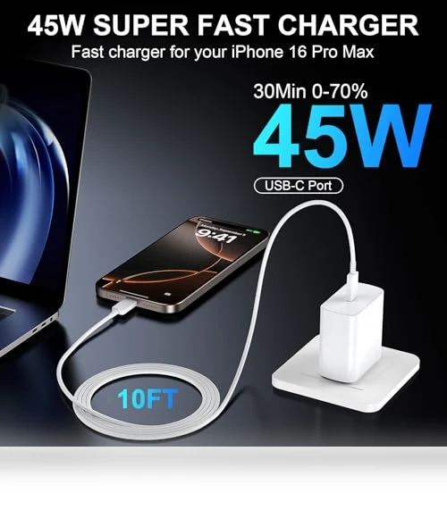 Fast Charging Block with 10ft Cable — Chargers, Shenzhen Xihuida Electronics Co., Ltd.