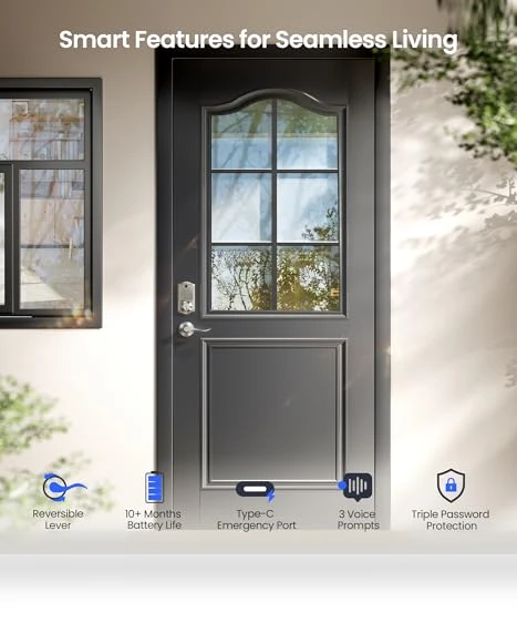 Fingerprint Smart Lock with Lever Handles — Smart Home Security, Veise