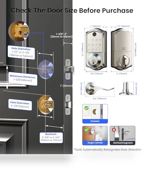 Fingerprint Smart Lock with Lever Handles — Smart Home Security, Veise