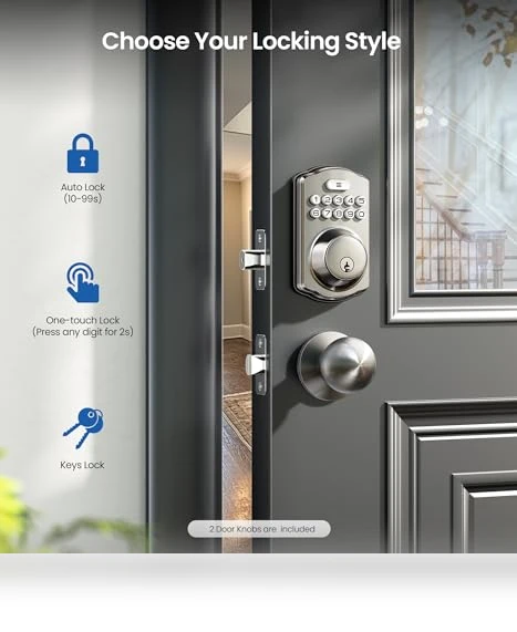 Keyless Entry Door Lock with 2 Knobs — Keyless Entry, Veise