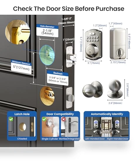 Keyless Entry Door Lock with 2 Knobs — Keyless Entry, Veise