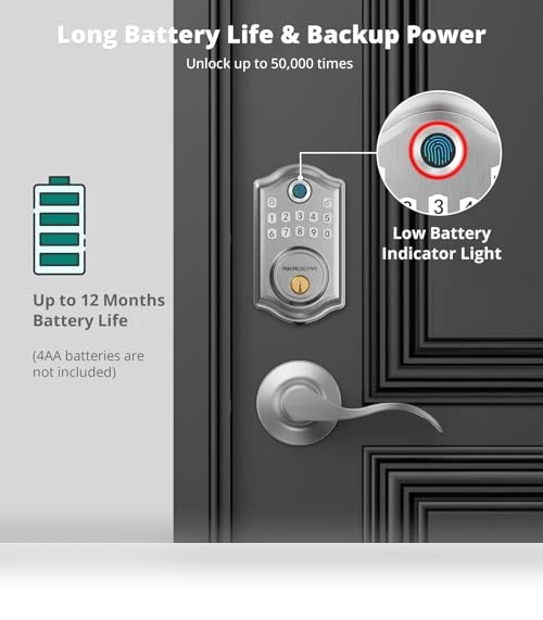 Keyless Entry Door Lock with Handle — Padlocks & Hasps, AkaGear