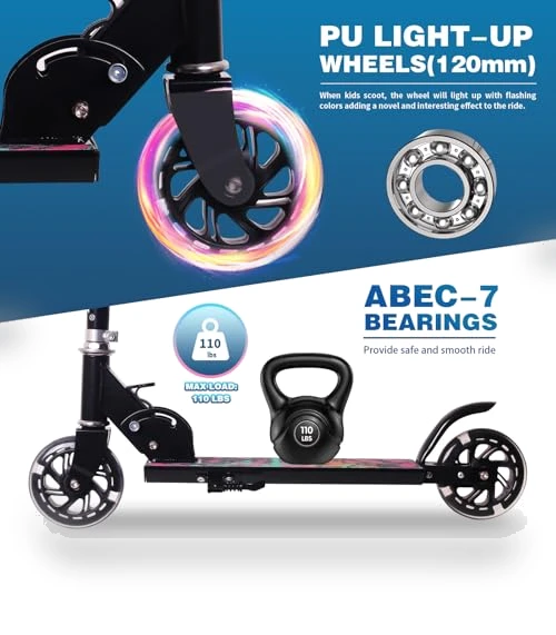 Kids Kick Scooter with Light-up Wheels — Push Scooters, Nattork