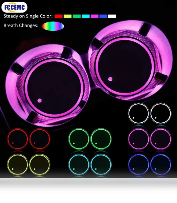 LED Car Holder Coasters — Car Cup Holders, Dream Garage