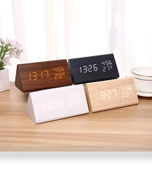LED Digital Wooden Alarm Clock — Clocks, Daily necessities-V