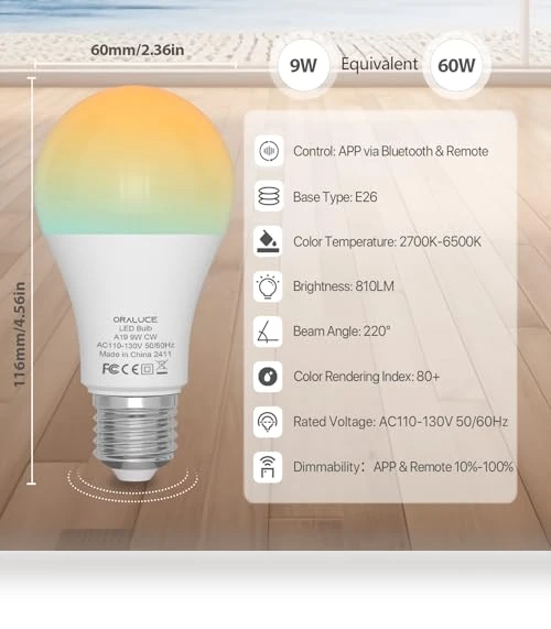 LED Remote Control Light Bulbs — LED, ORALUCE