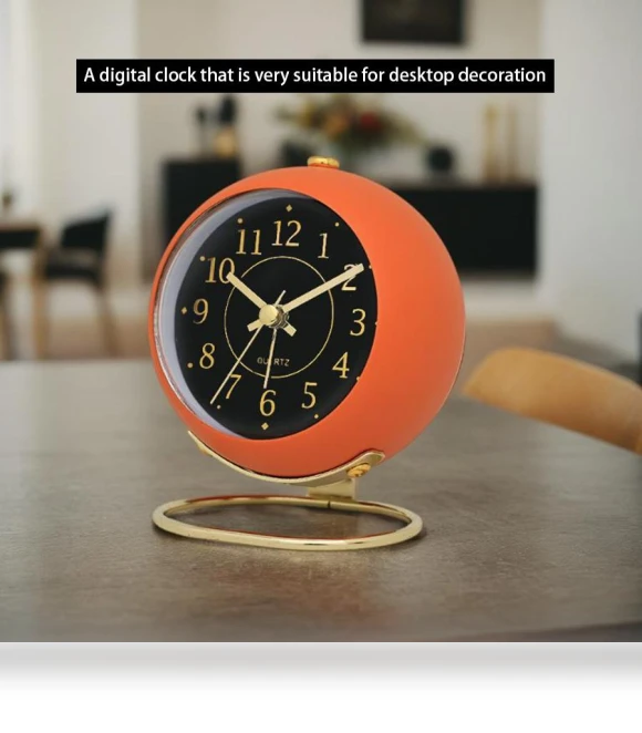 Minimalist Metal Quartz Alarm Clock — Clocks, Daily necessities-V