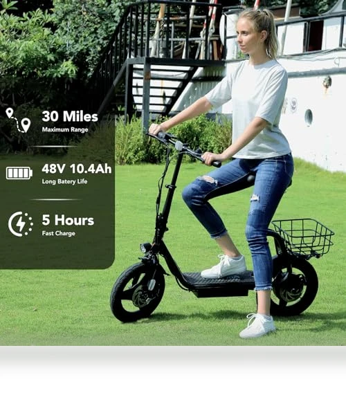Peak 1200W Electric Scooter with Seat — Push Scooters, Caroma