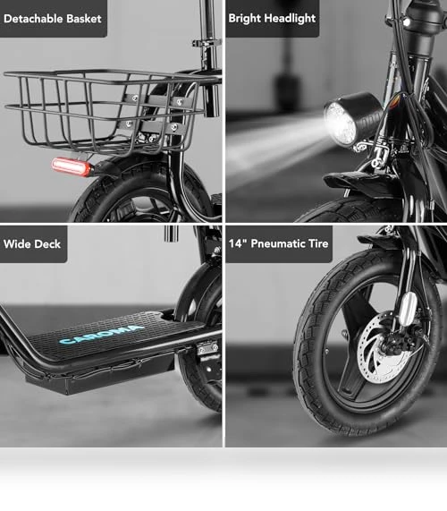 Peak 1200W Electric Scooter with Seat — Push Scooters, Caroma