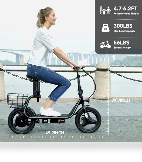 Peak 1200W Electric Scooter with Seat — Push Scooters, Caroma